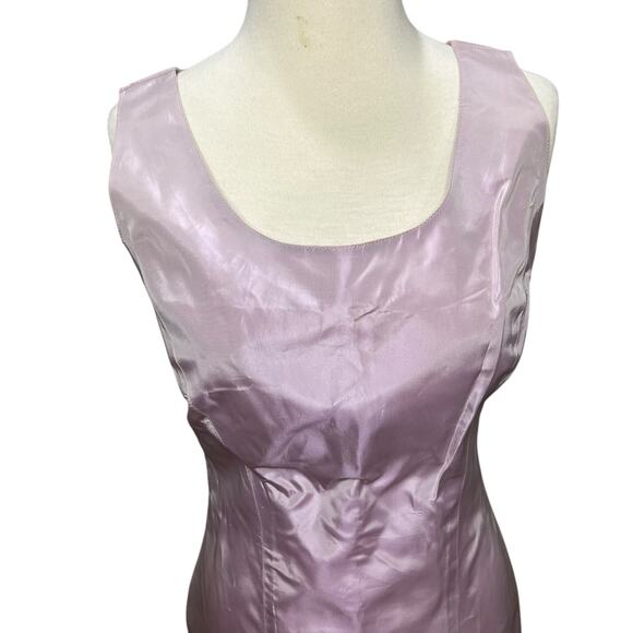 Vintage Beverly Mehl Sheath Dress 4 Light Purple Satin Coquette Feminine Classic - Picture 3 of 12
